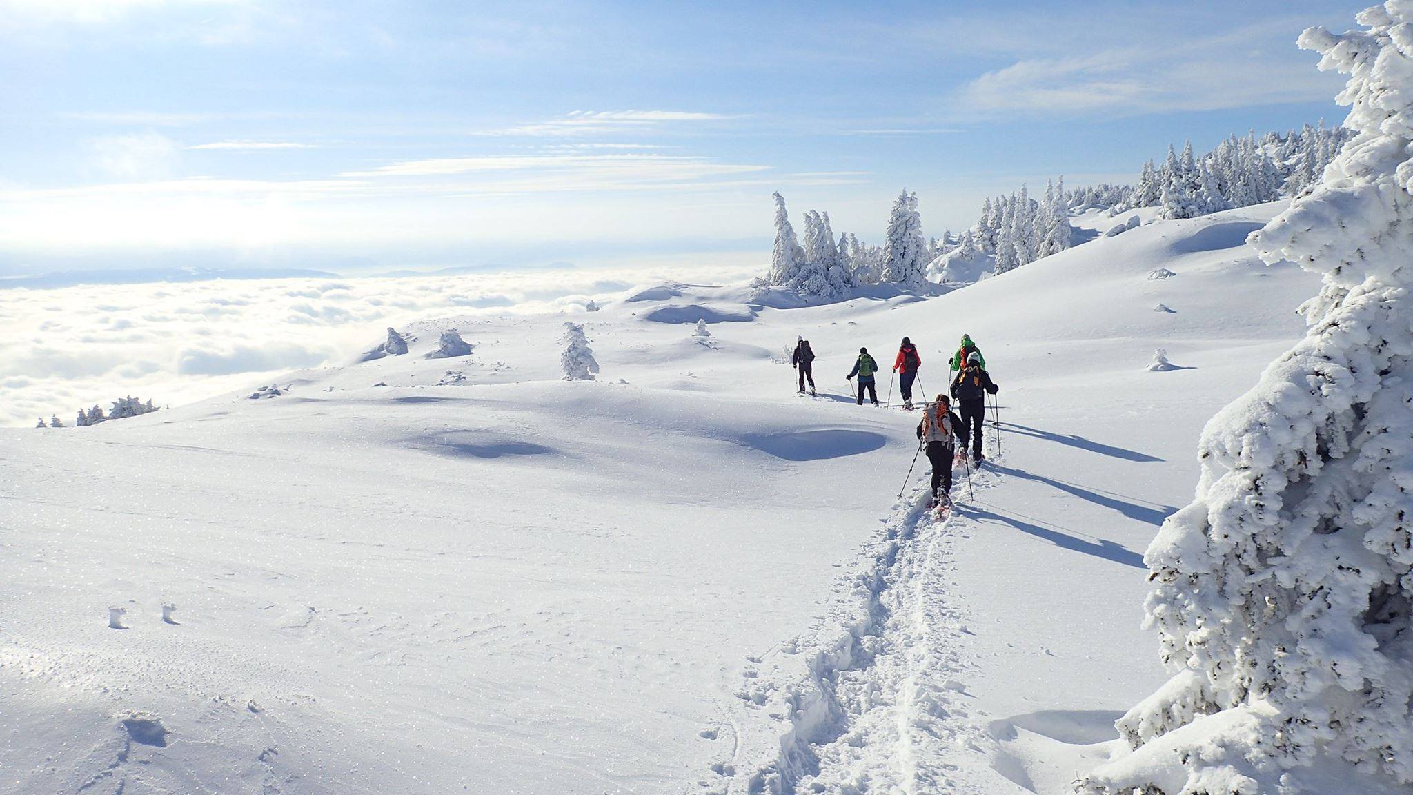 Randonnée - Raquettes - Sport - Hiver - Station des Rousses - Jura - Groupe